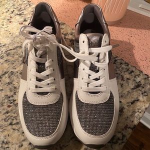 silver michael kors sneakers